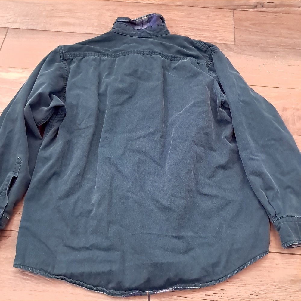 Vintage LL Bean Womens Hurricane Shirt Jacket sz M Medium Freeport green flannel - Picture 9 of 11